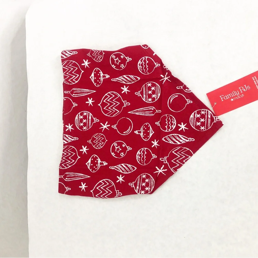 NEW Family PJs Dog Christmas Ornament Bandanna, Red, Large/XL